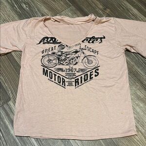 Pink Graphic V-Neck T-Shirt